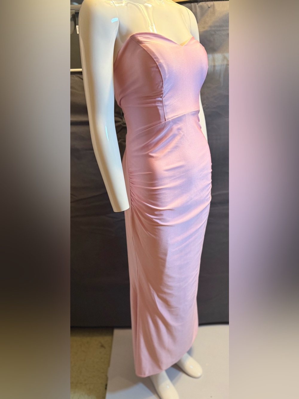 NWT Sleek Strapless Pink Evening Dress